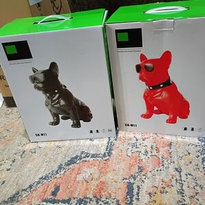 Dog-Shaped Portable Speaker - Black and Red